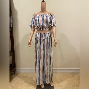 NWT Ocean Drive Striped Off-Shoulder 2 Piece Set. Sz M